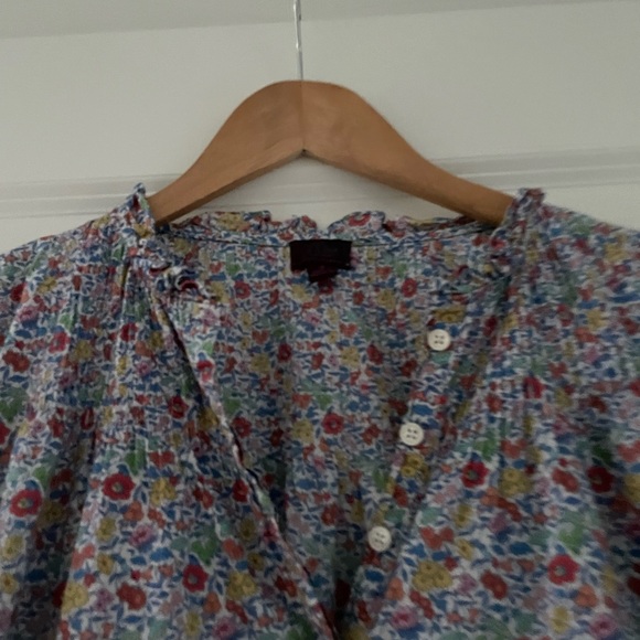 J. Crew Ruffle Classic Popover Shirt Liberty London Favourite Flowers - Picture 7 of 12